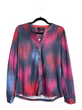 FDJ French Dressing Jeans Abstract Print Long Sleeve Knit Top Size S